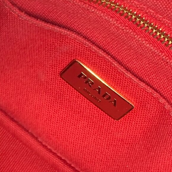 PRADA Logo Plate Canapa CANAPA MINI Hand Bag Tote Bag - Picture 10 of 15